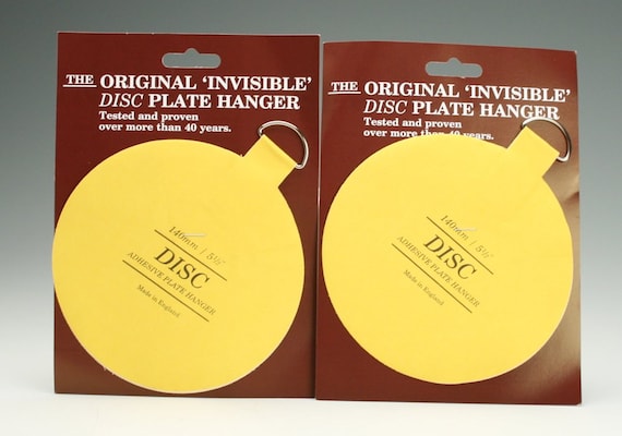 Two 2 Extra Large Plate Hangers Invisible Disc 5-1/2 for Plates up