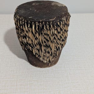 Vintage African Tribal Ceremonial Animal Skin Drum