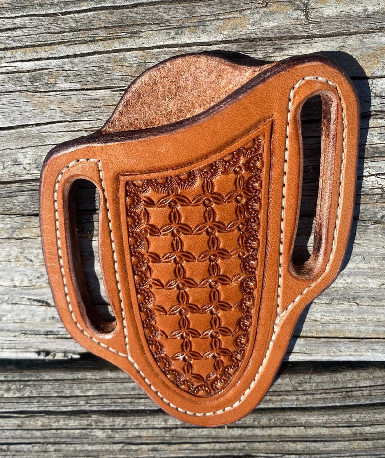 Tooled Leather Knife Sheath Pocket Knife Sheath Leather Etsy