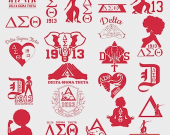 Delta Sigma theta svg png pdf bundle | 1913 hand sign cut files | dst sorority clipart |  cricut & silhouette compatible