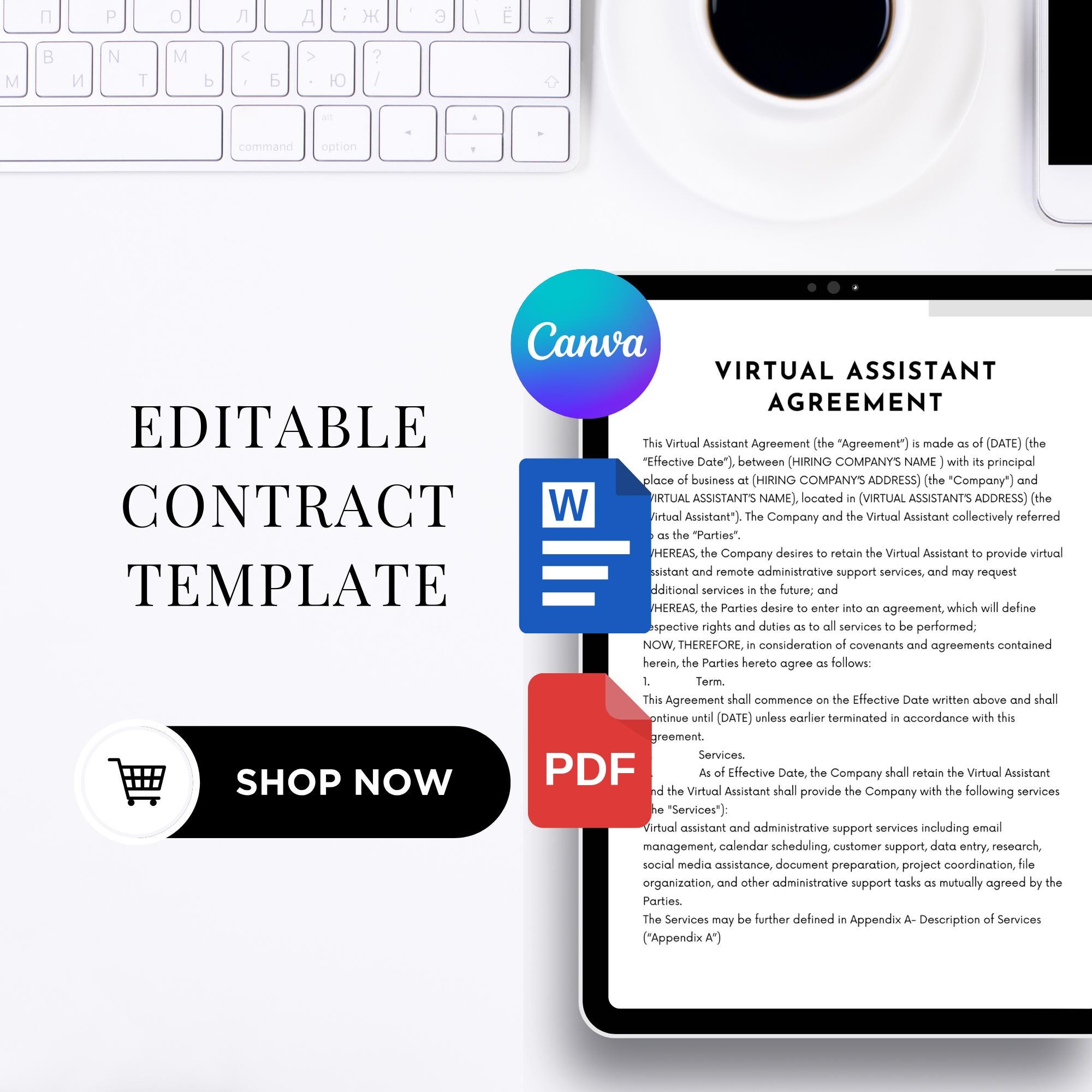 Virtual Assistant Agreement, Attorney-drafted Contract for Hiring Party ...