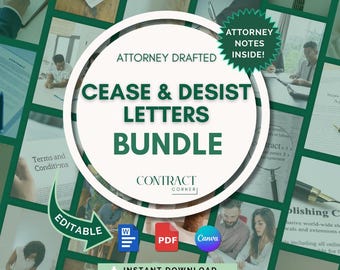 Cease and Desist Letters Bundle, Attorney-Drafted Legal Warnings for Slander, Libel,  Contract Breach, Copyright & Trademark Infringers