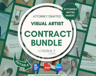 Visual Artist Contract Bundle, Attorney-Drafted Contract Kit for Creatives and Clients, Editable Templates in Canva and Word, Printable