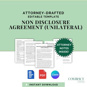 Non-Disclosure Agreement | Unilateral | NDA| Confidentiality Contract for One-Way Disclosure | Canva | PDF | Business Documents