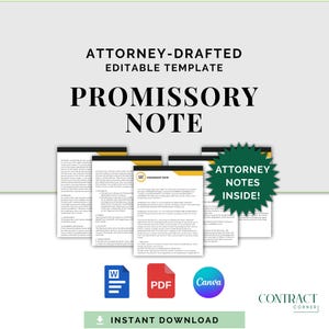 Belofte | Opgesteld door een advocaat | Bewerkbare sjabloon | Persoonlijke en zakelijke leningovereenkomst | Afdrukbare overeenkomst | PDF | MS Word