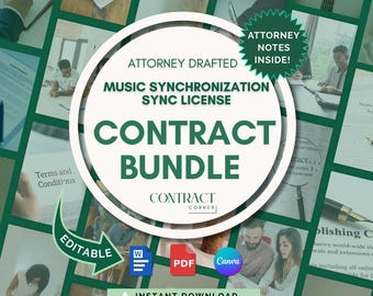 Music Synchronization License Contract Bundle, Attorney-Drafted Contracts for Business to Use Melody in Film & TV, Commercial and Video Game