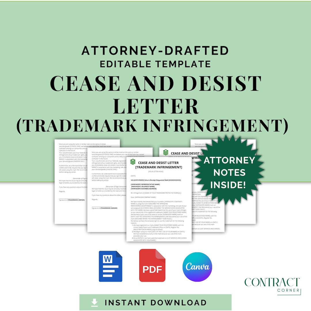 Cease and Desist Letter (trademark Infringement), Attorneydrafted