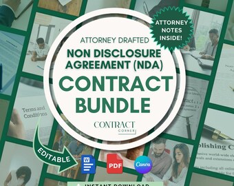 Non-Disclosure Agreement (NDA) Bundle, Attorney-Drafted Mutual and Unilateral NDAs to Protect your Intellectual Property, Editable