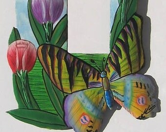 BUTTERFLY SWITCHPLATE COVER, Painted Metal Butterfly Art, Light Switch, Rocker Switch Plate Cover, Switch-Plate Covers -Sr-1139