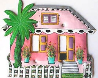 Switchplate Cover, 3 Sizes, Light Switch Covers, Switch Plates, Painted Metal Caribbean House, Switch Plate Covers, Switchplates, S-1025-PK