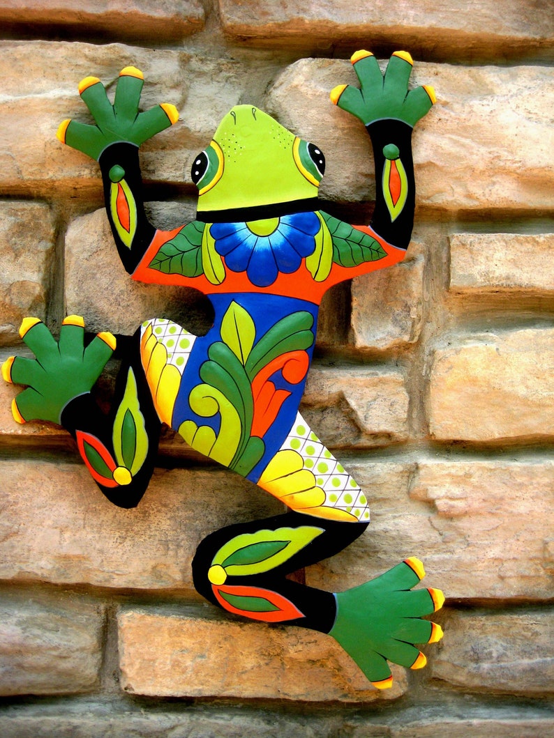 PAINTED FROG Metal Wall Decor Outdoor Metal Art Outdoor Etsy