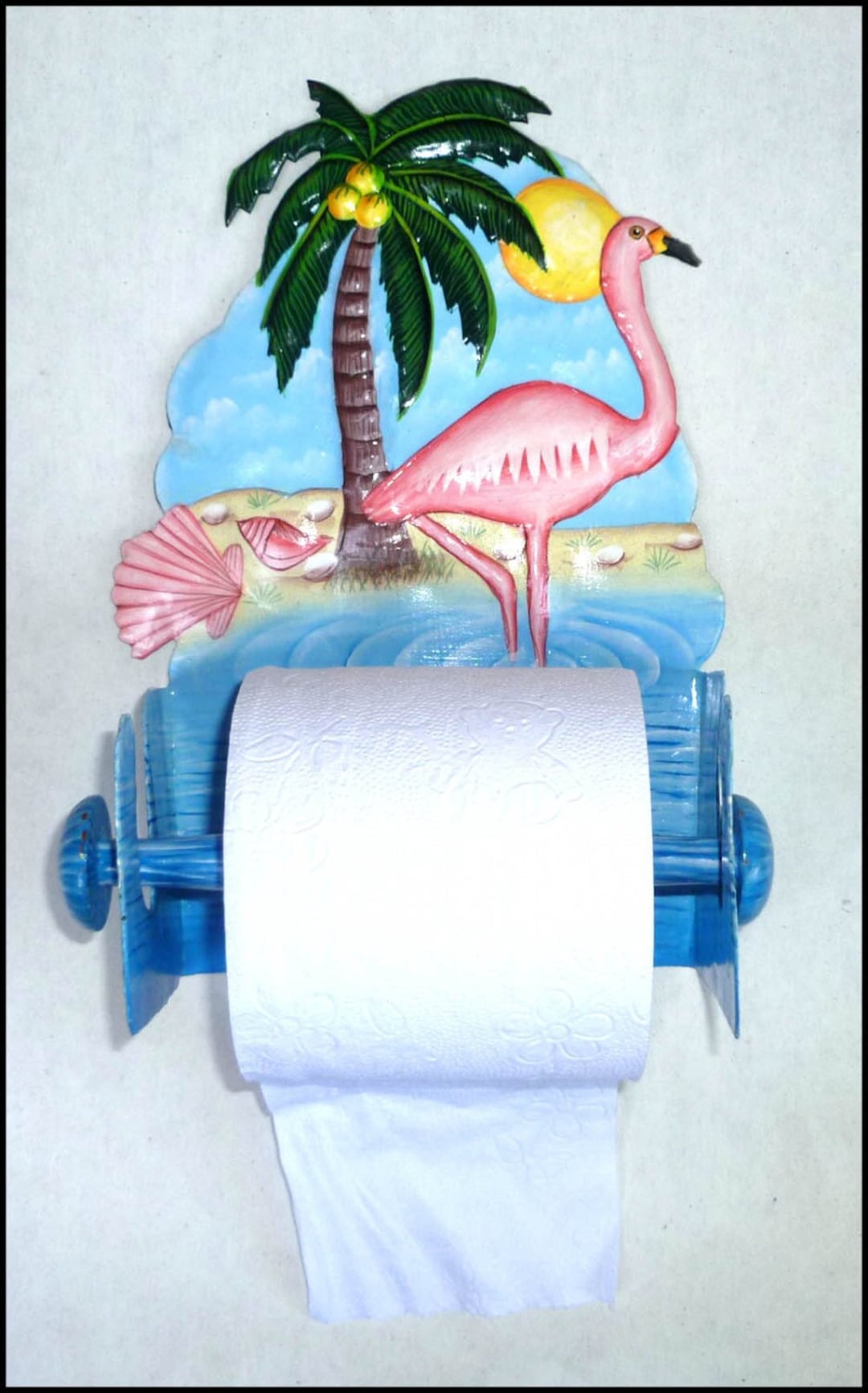 TOILET PAPER HOLDER Flamingo Tropical Home Decor Metal Etsy