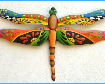 DRAGONFLY, Metal Art, 3 Color Choices, Painted Metal Dragonfly Wall Hanging, Tropical Wall Decor, Outdoor Garden Decor - Outdoor Art, J-935