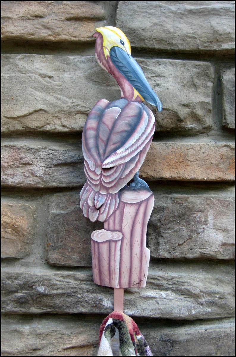 PELICAN WALL HOOK Nautical Decor Outdoor Wall Art Metal Etsy