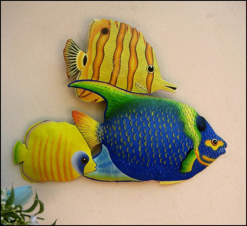 TROPICAL FISH Metal Art Painted Metal Wall Art Haitian Art Etsy