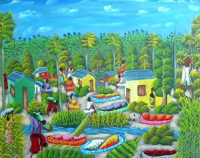 Haitian Art Art of Haiti Wall Art Original Art Canvas Etsy