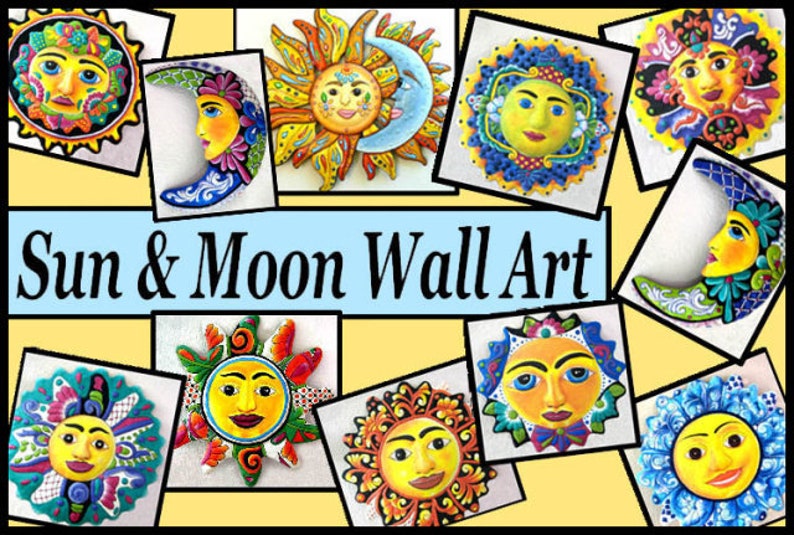 Hand Painted Sun Metal Art Garden Decor - Sun And Moon Outdoor Wall Art Hand Painted Sun Metal Art Garden Decor - Sun And Moon Outdoor Wall Art