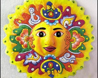 METAL SUN, 2 Color Choices, Wall Hanging, Painted Metal Sun, Painted Sun, Garden Art, Painted Metal Wall Decor, Metal Art, M109