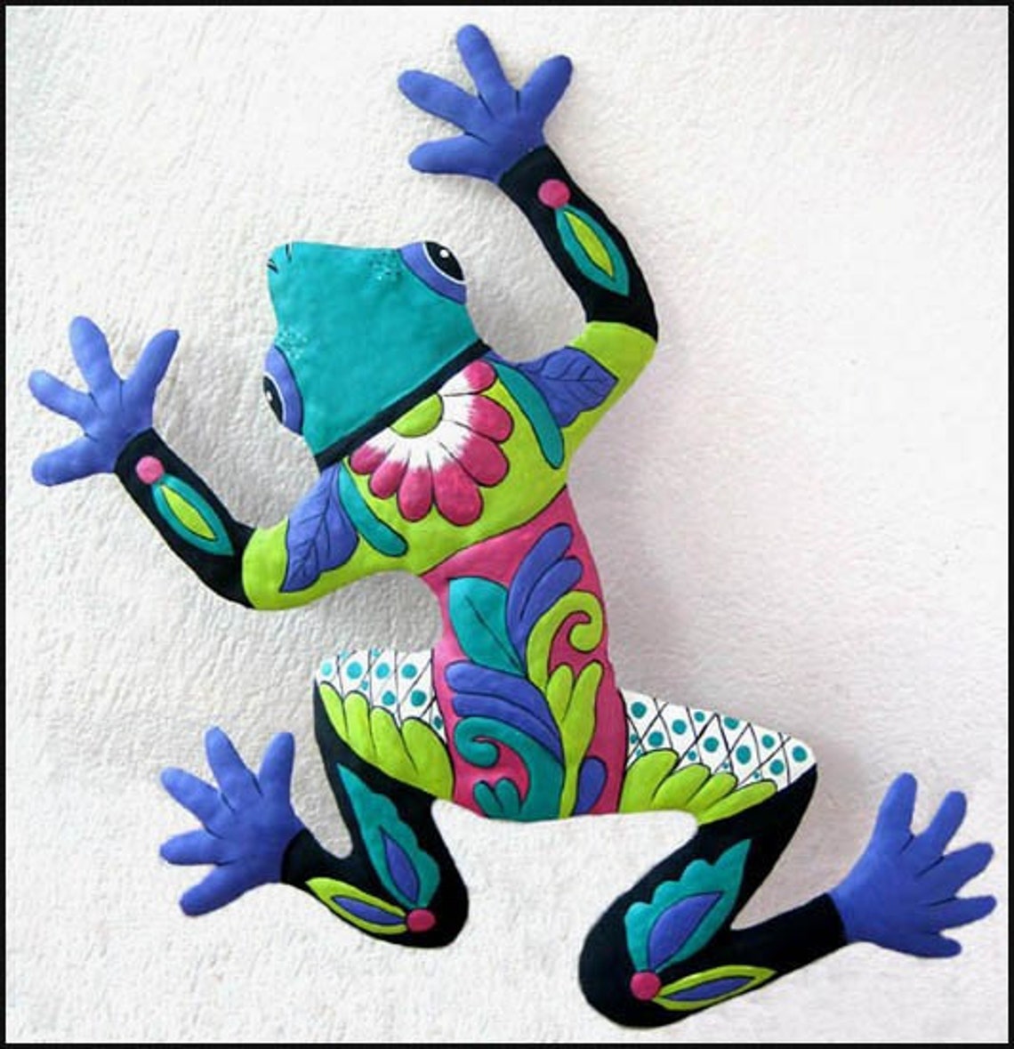 FROG Wall Hanging Painted Metal Art Painted Frog Wall Decor Etsy