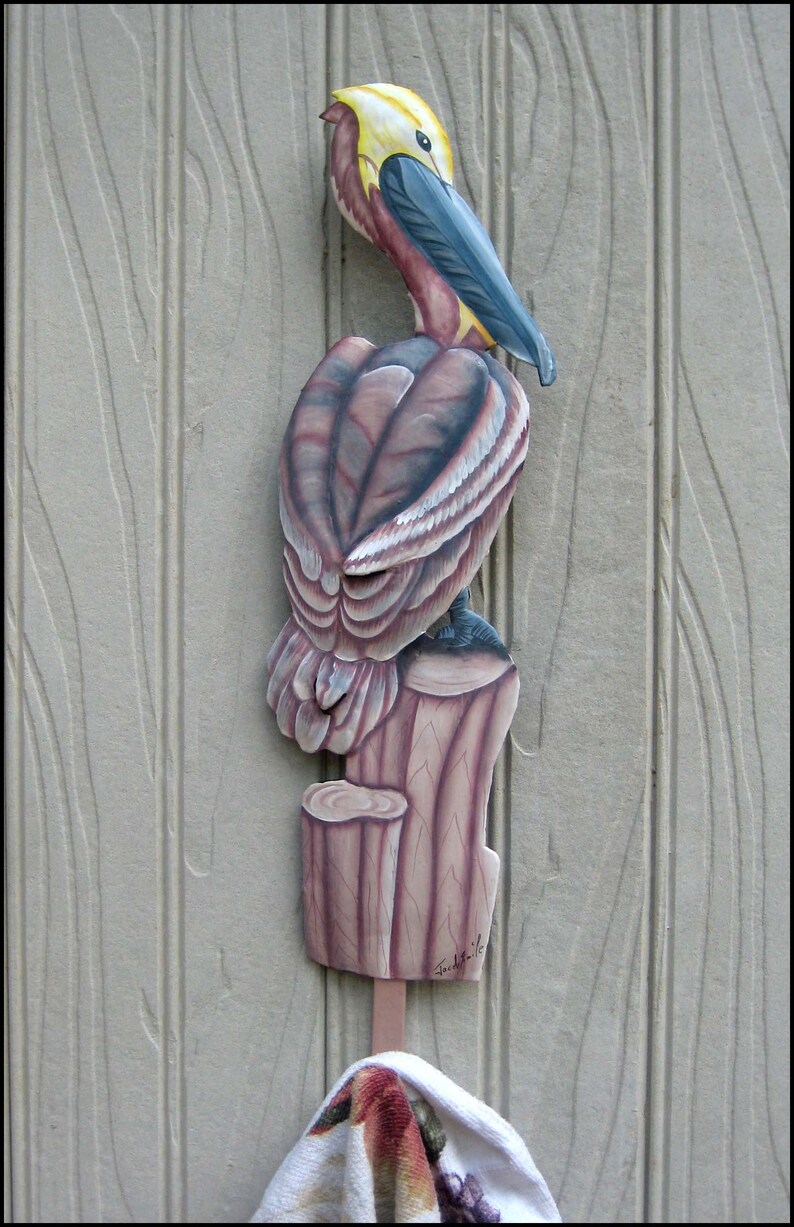 PELICAN Wall Hook Nautical Decor Outdoor Beach Decor Wall Etsy