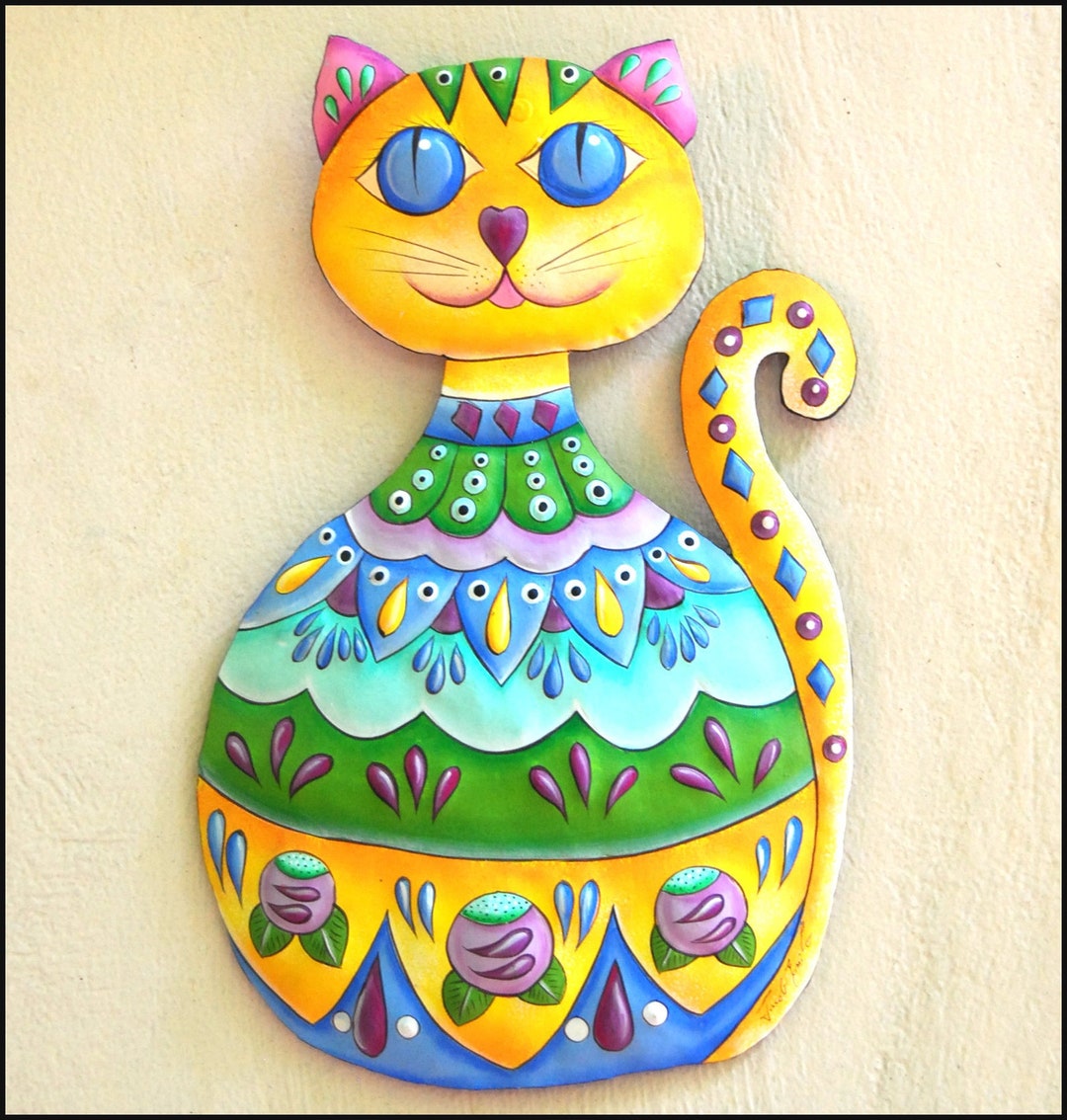 KITTEN WALL ART Outdoor Wall Art Metal Wall Decor Painted Etsy