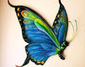 PAINTED BUTTERFLY , Choice of 2 colors. Metal Butterfly, Butterfly Metal Art, Butterfly Art, Outdoor Metal Wall Art, Garden Art, BU-526