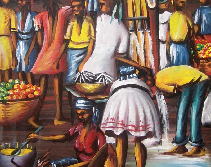 Haitian Art Art of Haiti Wall Art Haitian Market Haitian Etsy
