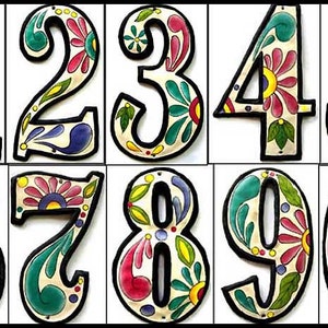 METAL HOUSE NUMBERS, Hand Painted Metal Address Number, Haitian Recycled Steel Drum, Decorative House Number, Haitian Metal Art-Ad-100-W