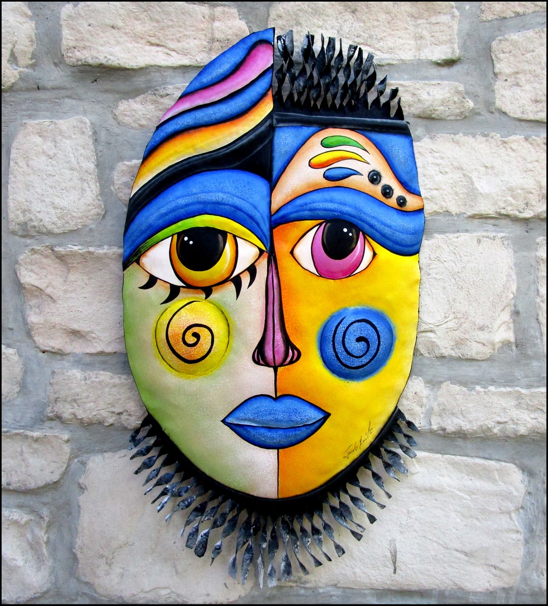 MASK WALL ART, Painted Metal Mask Design, Metal Wall Decor, Garden Decor,  Mask Art, Carnival, Metal Wall Hanging, 10 X 20 Ma-101 -  Canada