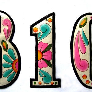 ADDRESS NUMBERS,  House Number, Painted Metal Address, Haitian Recycled Steel Drum, Decorative House Numbers, Metal Yard Art,AD100-PK