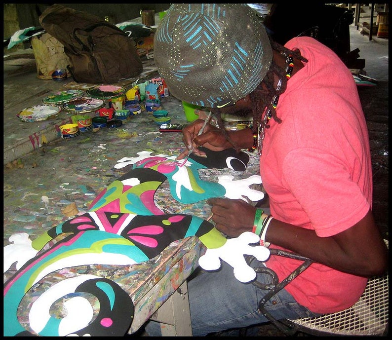 PAINTED GECKO Haitian Metal Art Metal Wall Hanging Gecko Etsy