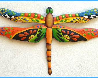 DRAGONFLY, 4 Color Choices,  Metal Wall Hanging, Metal Art, Painted Metal Dragonfly, Tropical Wall Decor, Garden Art, Metal Wall Art, J-935