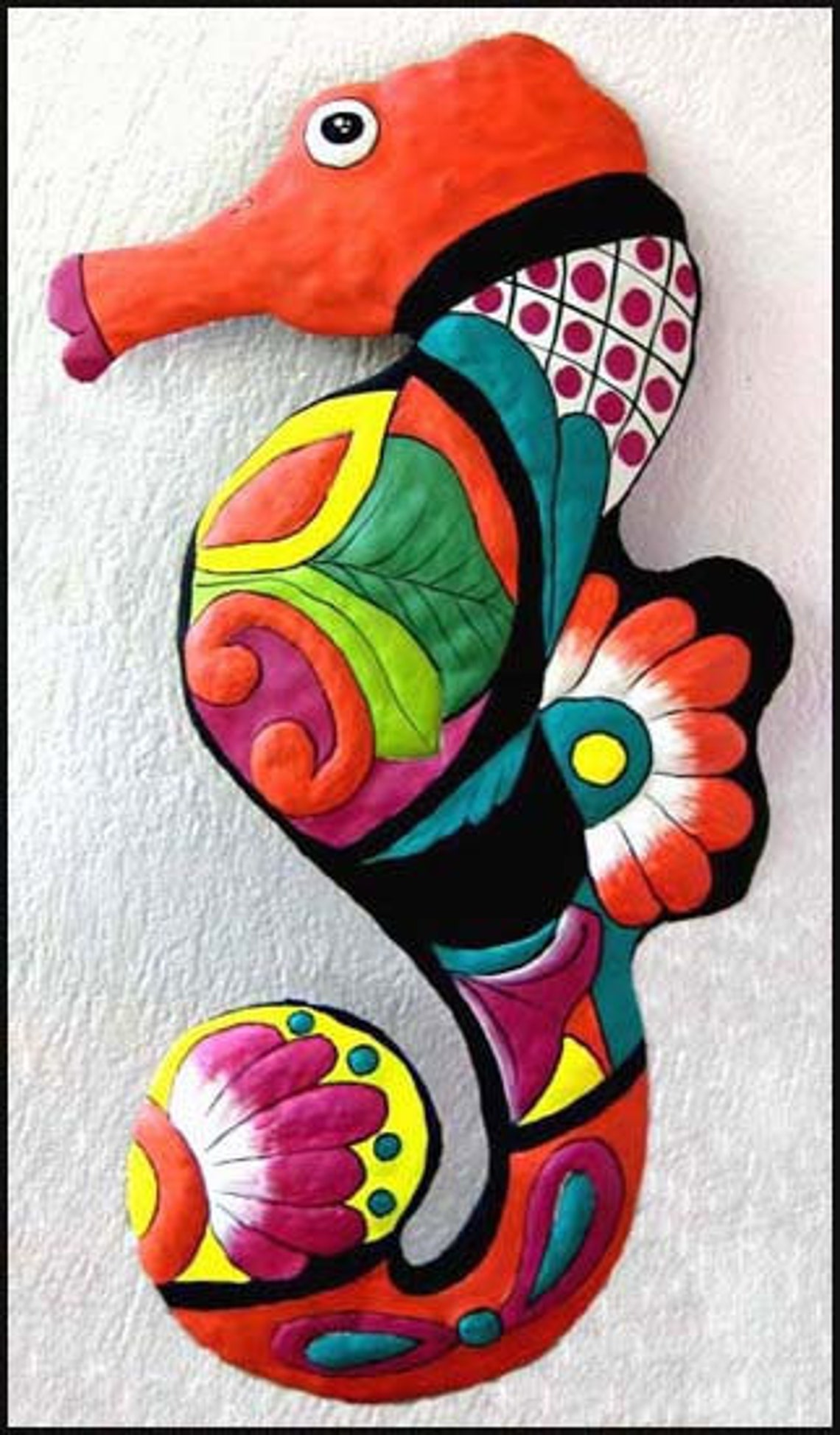 Metal Wall Art Painted Metal Art Outdoor Metal Seahorse Etsy