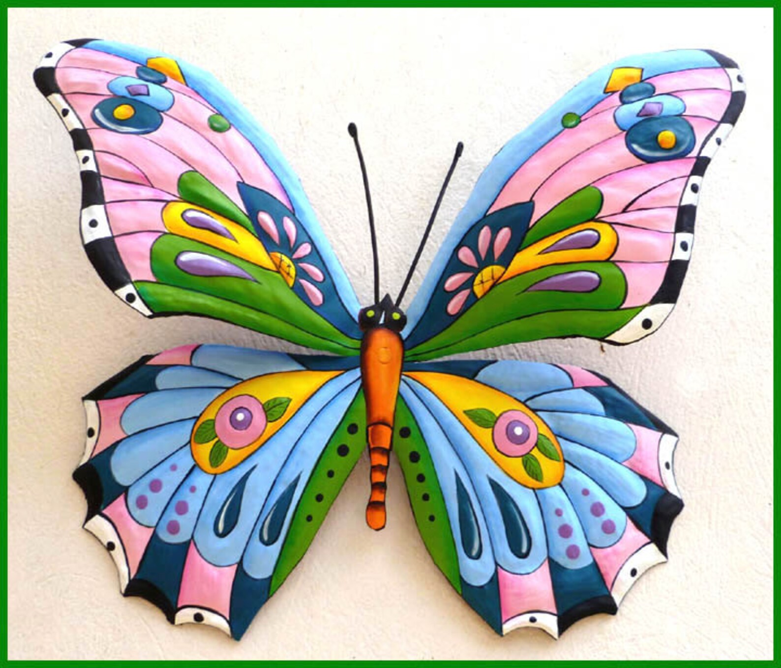 BUTTERFLY ART Painted Metal Butterfly Wall Decor Metal Wall Etsy