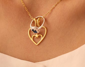 Heart Symbol Ring Holder Necklace, Minimalist Ring Keeper Necklace, Love Necklace, Engagement Ring Keeper Necklace