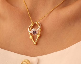 Ring Holder Necklace, Geometric Ring Keeper Pendant, Triangle Star Necklace, Handcrafted Necklace, Dainty Necklace