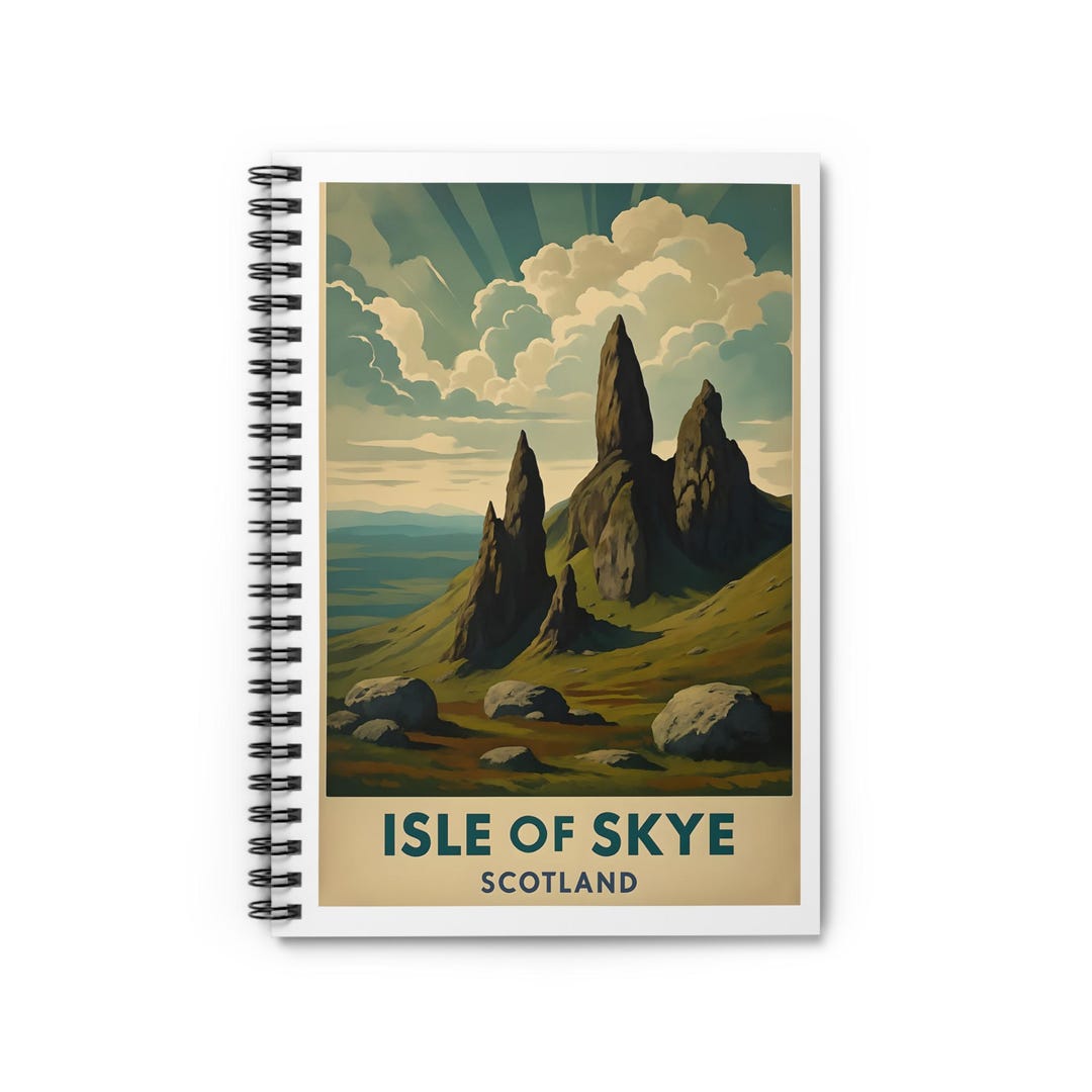 Scotland Notebook. Amazon Isle of Skye Spiral Notebook | Vintage Scotland Travel Journal 6x8 ...