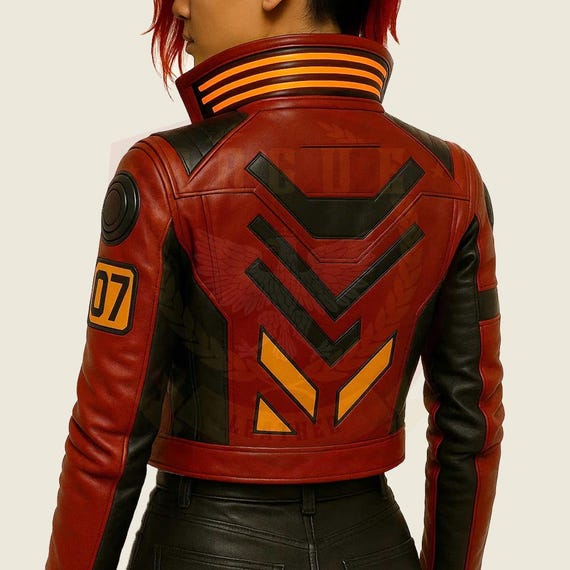 Handmade Sci Fi Leather Jacket, Futuristic Tech Wear for
