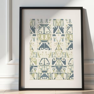 Blue and Green Southwestern Wall Art, Modern Earthy Western Print, Warm Neutral Southwest Style, Archival Fine Art Paper, Modern Boho Art