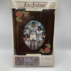 Vintage 1983 Fralbum Wood Frame Photo Album 5x7 3x5