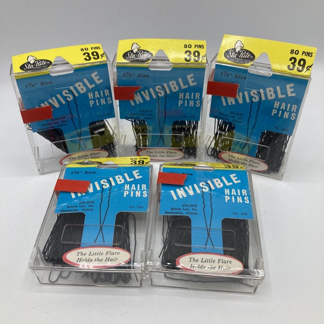 Vintage Sta-rite Hair Pins Black Metal 400 Pcs 1 7/8 display picture 2