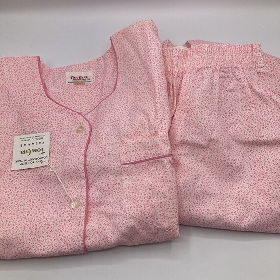 Vintage 1960s Tom Girl Eastern Isles Pajamas Pink… - image 1