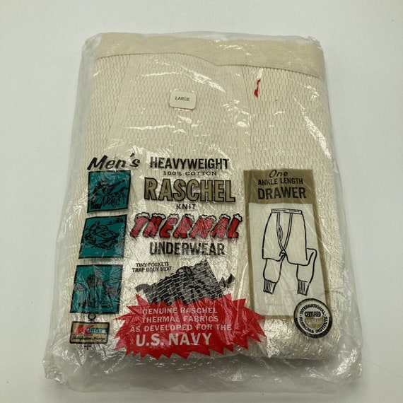 Vintage Kmart Thermal Underwear Mens Large Cotton Raschel Type Etsy
