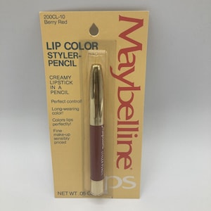 Vintage Maybelline Lip Color Pencil Berry Red Lipstick 1979