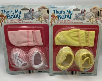 Totsy Thats My Baby Doll Shoes Socks Pink Yellow Fits 19-22" Vintage 1980s