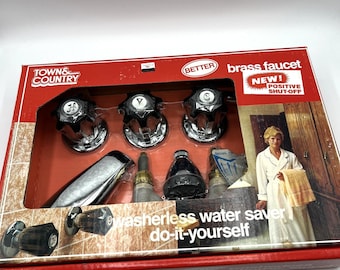 Vintage Town & Country Washerless Tub Shower Faucet 3 Handle Shower Head USA
