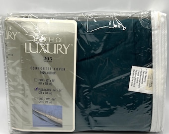 Funda nórdica Mervyns Touch of Luxury, tamaño matrimonial/queen, color verde cazador, de algodón.