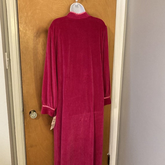 Adonna Long Velour Robe Zipper Nightgown Medium P… - image 7