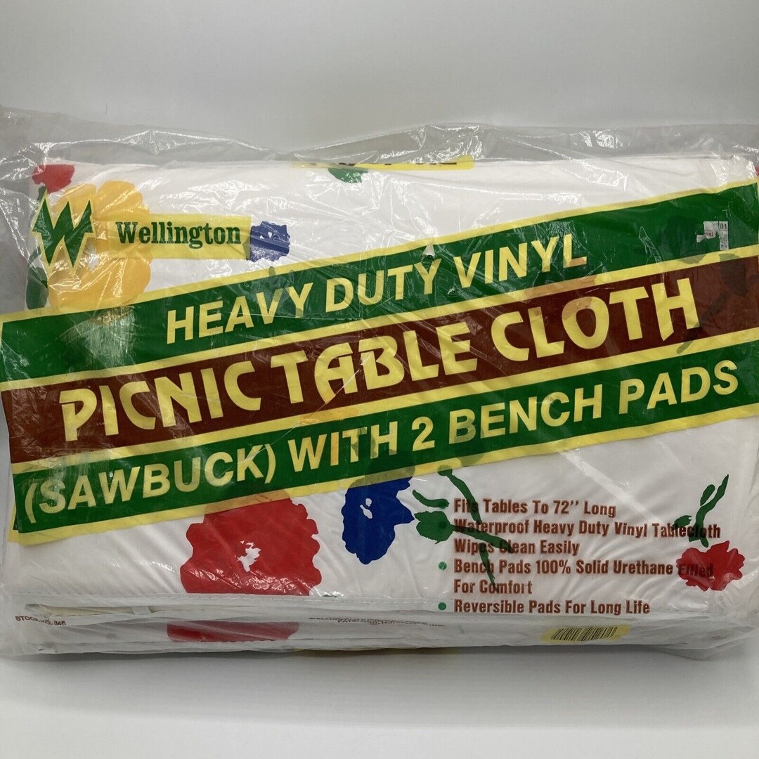 Vintage Wellington Picnic Table Bench Pads Tablecloth Seat Cushions