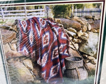 Bob Timberlake Woven Afghan Throw Blanket CODY Western 48x68 USA